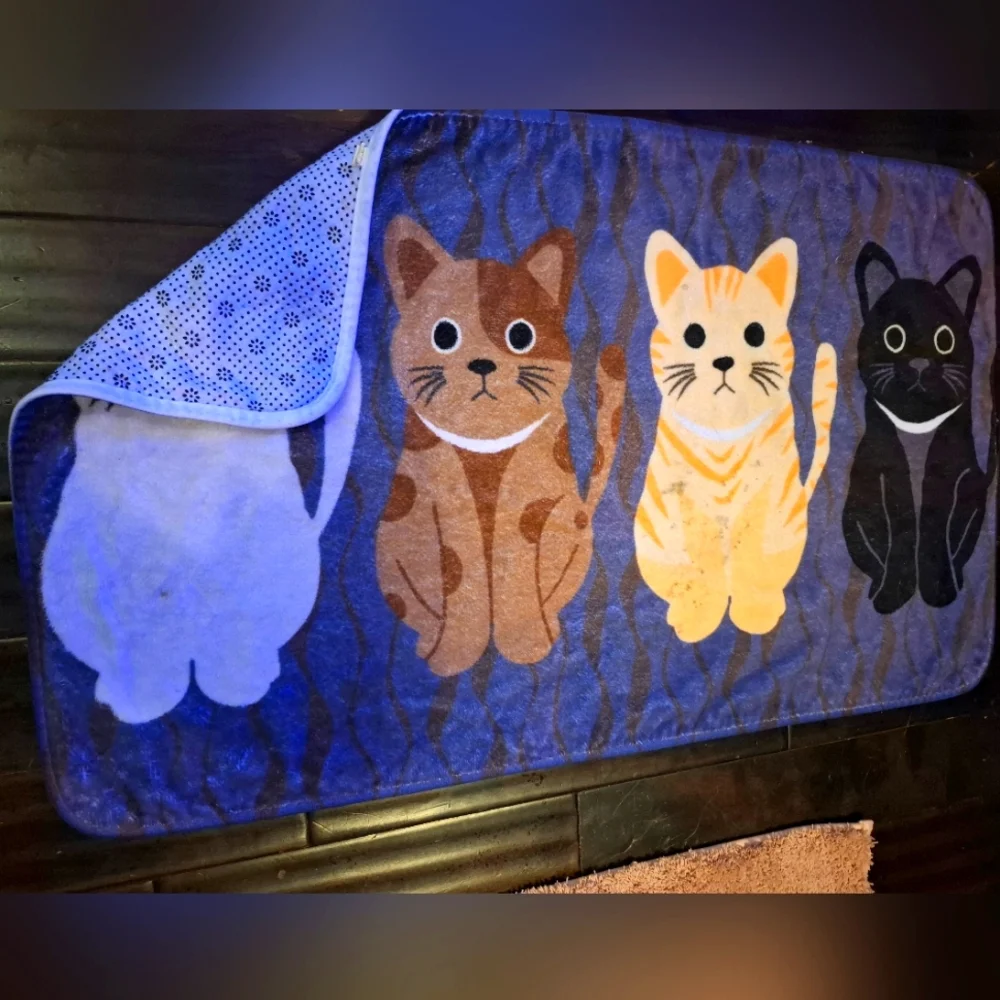 Cute Kitty Cat Pattern Bath Mat Rug - Picture 2 of 3